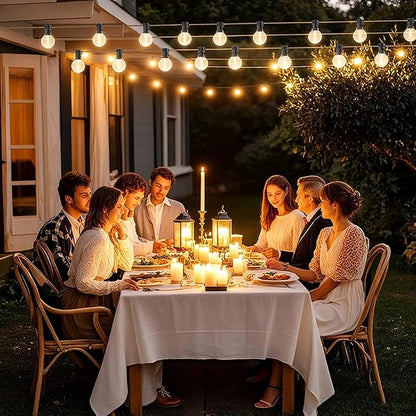 50FT Outdoor String Lights, 25+1 LED Plastic G40 Bulbs,Shatterproof & Connectable Patio Lights, Waterproof Hanging String Lights for Backyard, Bistro, Porch, Deck, Balcony,2700K Warm White