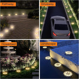 Siatom Stainless Steel Solar Ground Lights 8 Pack, IP68 Waterproof Solar In-Ground Light for Outdoor, Flat | Lumora