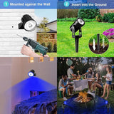T-SUNUS 4 Pack Solar Landscape Spotlights - Blue, Waterproof IP65, 9.8ft Cable - Outdoor Security Flood Light | Lumora