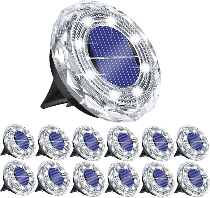 Solar Ground Light Outdoor 12 Pack Mini Solar Grounf Lights Waterproof Landscape Lighting Solar Powered Pathway | Lumora