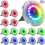 NFESOLAR 16 Pack Solar Lights Outdoor, 16 LEDs Multi-Color Solar Ground Lights Waterproof Landscape Light for | Lumora
