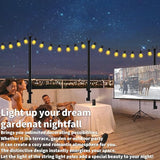 LETIANPAI 4 Pack String Light Poles,5 Ft Metal Poles with Fence Bracket for Outdoor String Lights,Outdoor Light | Lumora