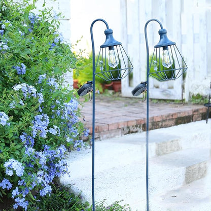 2 Pack Solar Pathway Lights Outdoor Waterproof Solar Powered Metal Path Lighting for Garden Backyard Landscape Lighting, Decor Lights Gift for Women, Blue