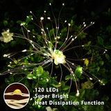 4 PCS Solar Firework Light, Outdoor Solar Garden Decorative Lights 120 LED Powered 40 Copper Wires String DIY | Lumora