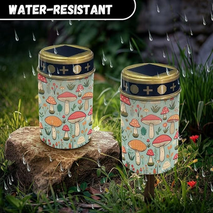 ZOUTAIRONG Solar Light for Cemetery Grave 6 Pack Solar Garden Lights Garden Lights Solar Powered Waterproof Outdoor Cemetery Solar Lights for Grave Solar Lights Mushroom