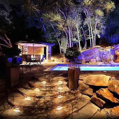 Malibu 9 Inch Deck Lights Low Voltage Landscape Lighting LED Outdoor Decorative Step Lights 12V AC Landscape Path LED Lights Stair Lighting for Walkway Deck Step Yard Fence Patio 4Pack 8406-2408-04