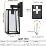SHINE HAI Dusk to Dawn Sensor Outdoor Wall Sconce, Exterior Porch Lantern Fixture with E26 Socket & Glass Shade | Lumora