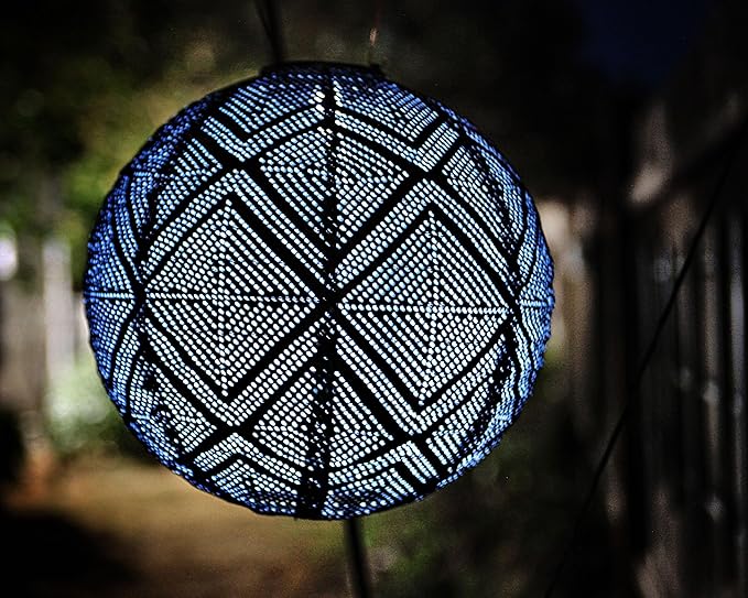 Allsop Soji Stella Boho - 12" Handmade LED Outdoor Lantern - Ink