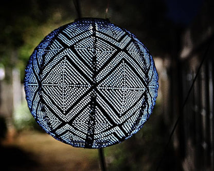 Allsop Soji Stella Boho - 12" Handmade LED Outdoor Lantern - Ink