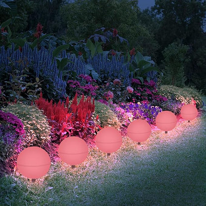 Solar Lights Outdoor Waterproof 5 Pack Globe Light for Outside Decorations Color Changing Solar Garden Lights for Yard Patio Pathway Party Christmas Tree Decor