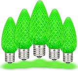 Novelty Lights 250CT C9 LED Faceted Ultra Bright Dimmable Outdoor Christmas Decorative LED Replacement Bulbs (Green) | Lumora