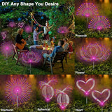 Solar Garden Lights Outdoor, 2 Pack 120 LED Twinkling Firework Lights Decorative with 2 Modes, Outdoor Waterproof | Lumora