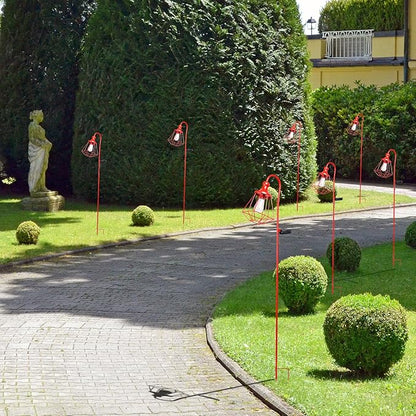 Solar Lights Outdoor Decorative Solar Retro Metal Lantern Yard Stake Decorative Path Light for Walkway Pathway Lawn Patio Yard Decorations Red 2 Pack