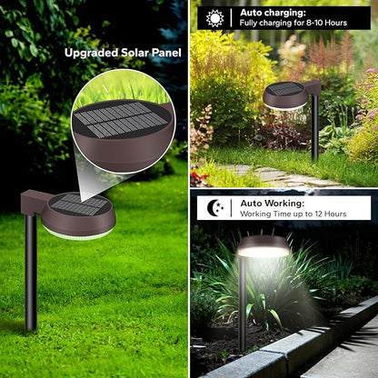 Bright Solar Pathway Lights Outdoor,Dusk to Dawn Solar Driveway Lights,Good Battery Life Yard Light for Walkway Lawn Sidewalk Outside Garden