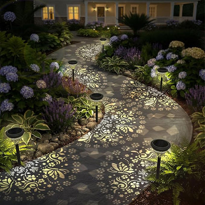 twinkya 4 Pack Solar Lights Outdoor Waterproof Decorative Solar Garden Lights for Outside Bright Led Metal Solar Powered Pathway Landscape Light for Yard Path Backyard Walkway Sidewalk Patio Decor