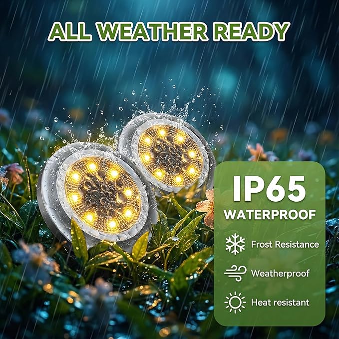 Solar Lights Outdoor,8 Pack Solar Garden Lights for Pathway,Yard,Deck,Lawn,Patio,Walkway,Driveway,Step（Warmwhite） | Lumora