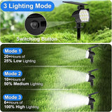 Solar Spot Lights Outdoor Waterproof IP67, 6 Pack - 50 LED Adjustable Solar Powered Landscape Spotlight with 3 | Lumora