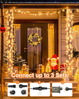 125FT 380 LED Warm Christmas Lights, Plug in Christmas String Lights Connectable, Timer & Memory, Waterproof | Lumora