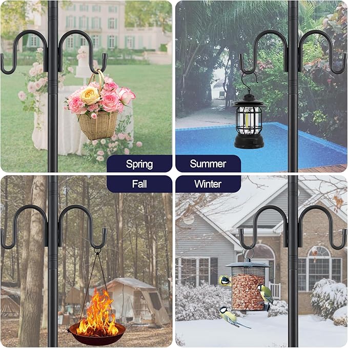 10FT String Light Poles, 1.5 Inch Heavy Duty Poles for Outdoor String Lights with Shepherd Hook, 2 in 1 Light Pole | Lumora