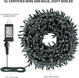 XTF2015 262FT 800 LED Christmas String Lights, Christmas Lights Plug 8 Modes Memory Function with Timer, UL | Lumora