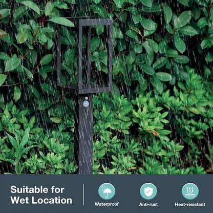 Solar Landscape Path Lights 32in Outdoor Waterproof Modern Driveway Lights,LED Motion Sensor Garden Lamp Bollard Light 3000K 600LM for Walkway Yard Patio Lawn,Black