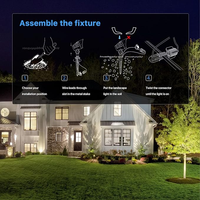 GOODSMANN Low Voltage Spotlights Landscape Lighting 5W LED Outdoor Floodlights 2700K Warm White Replaceable LED | Lumora