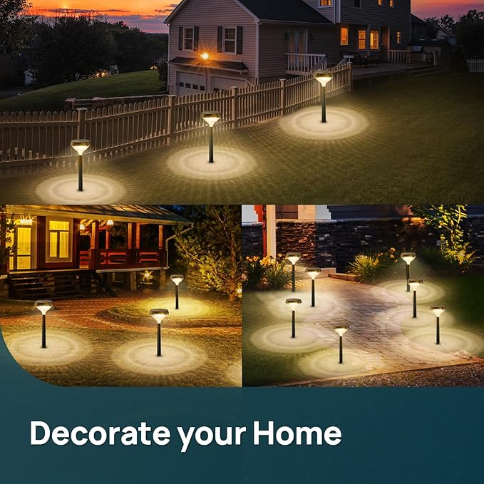 Linkind Solar Pathway Lights 4 Pack, Solar Lights Outdoor, Warm White Path Waterproof for Walkway Yard Landscape | Lumora
