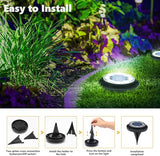 Flacchi Solar Lights Outdoor - Solar Powered Ground Lights Outdoor Solar Disk Light Waterproof Landscape Light for | Lumora