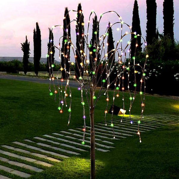 FUCHSUN 4.6 FT 200 LED Solar Lighted Willow Tree Outdoor, Light Up Weeping Willow Tree Garden Pathway Lights | Lumora