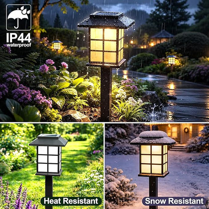 Anordsem Solar Garden Light Outdoor：2 Pack LED Waterproof Pathway Lighting - Uniquely Designed Modern Durable Decorative Lights for Lawns Walkways backyards - Gifts for Gardening Enthusiasts