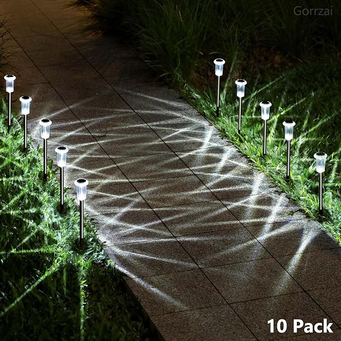 15 Pack Solar Pathway Lights Solar Lights Outdoor, Led Waterproof Yard Walkway Lighting Stainless Steel Garden | Lumora