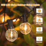 Bosceos 80FT Outdoor G40 LED Globe String Lights Dimmable Waterproof Shatterproof Light Strings with 40 Bulbs | Lumora