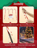 COOLWUFAN 24 Pack 28" Solar Candy Cane Path Lights Christmas Decorations, 4 Brightness Levels 264 Bright LEDs | Lumora