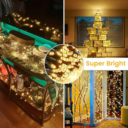 BHCLIGHT Extra-Long 165FT 500LED Christmas String Lights Outdoor/Indoor, Timer & Memory & 13 Modes, Warm White Christmas Lights Waterproof Green Wire Tree Lights for Xmas Holiday Party