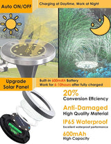 Solar Ground Lights for Outdoor Garden – 8 LED Waterproof Disk Lights, Warm White In-Ground Landscape Lighting for | Lumora