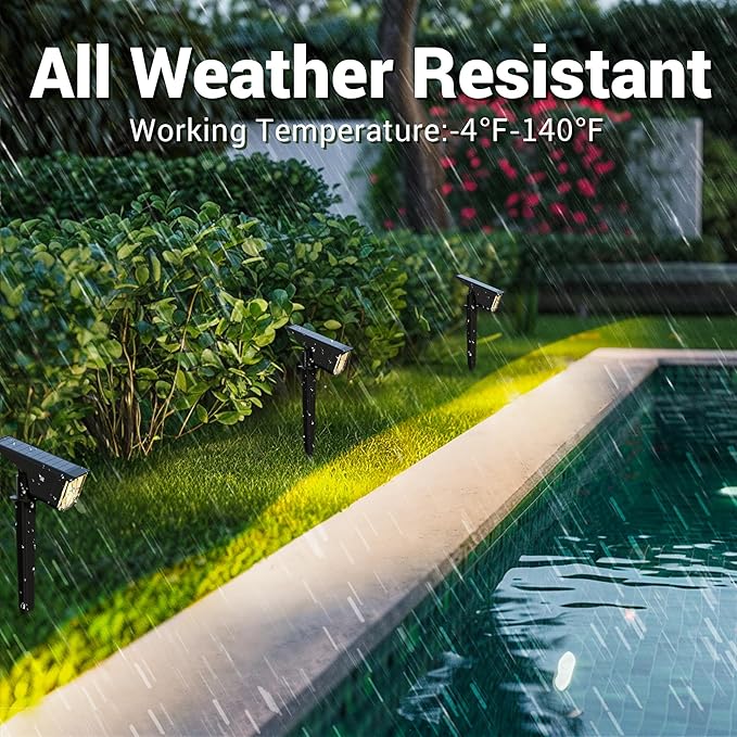 Illuminate Your Outdoor Space Solar Spot Lights - IP65 Waterproof with 2 Lighting Modes and Compact Design - Ideal | Lumora