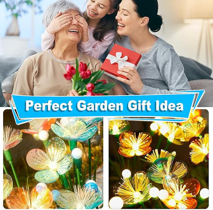 Solar Swaying Garden Lights – Upgraded Flower & Firefly Lights with Larger Solar Panel, Waterproof Outdoor Pathway & Flowerbed Light for Yard & Holiday Decor (4pack)