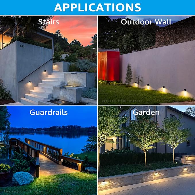 LEONLITE 3CCT Low Voltage LED Deck Light, 12-24V AC/DC Landscape Step Railing Fence Light, IP65 Waterproof, ETL Listed, IP65 Waterproof, Step Lights for Garden, Yard, Aluminium, Black, Pack of 4