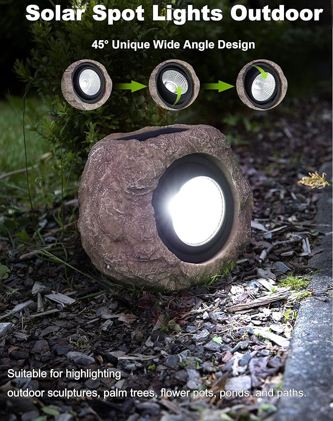 Outdoor Solar rock lights,IP65 Waterproof LED Super Bright spotlights, suitable for house exteriors, stairways | Lumora