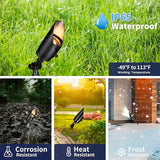 Gardenreet Brass Landscape Lighting Black, Low Voltage Spotlights Outdoor, 12V LED Wired Uplights, Waterproof Spot | Lumora