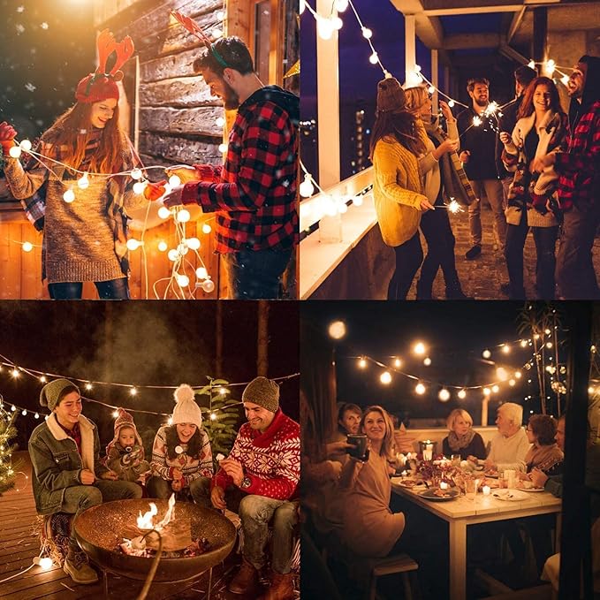 25Ft LED String Lights Outdoor, G40 Globe Patio Lights with 27 Shatterproof LED Bulbs, Waterproof Dimmable Hanging | Lumora
