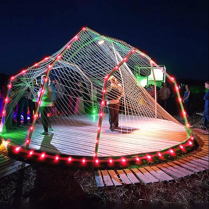 JMEXSUSS 2 * 200 LED Red Solar Rope Lights, 66ft IP 65 Waterproof Solar String Light Outdoor, 8 Modes Christmas | Lumora