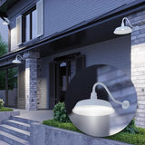 17in. White Finish Outdoor Gooseneck Barn Light Fixture with 22in. Long Extension Arm - Wall Sconce Farmhouse | Lumora