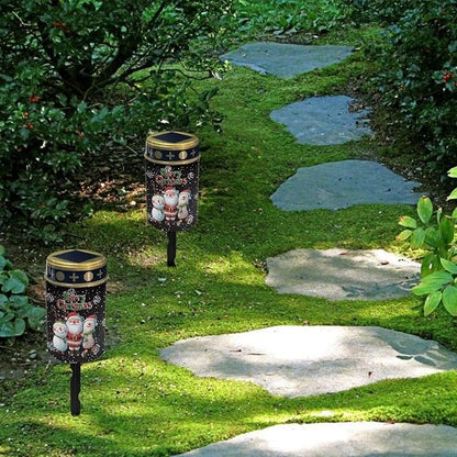 Christmas Santa Snowman Solar Garden Stake Lights Solar Lights Outdoor Garden for Cemetery Grave Decorations, Memorial Gift, Christmas Yard Art, Sympathy Gifts