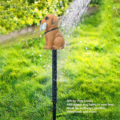 JEOZBM Solar Pathway Lights Decorative, Dog Statue Welcome LED Landscape Lights, Solar Powered Outdoor Garden Lights for Lawn Patio