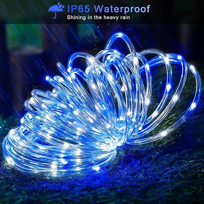 JMEXSUSS 200 LED Solar Rope Lights for Christmas Decor, 72ft IP 65 Outdoor Waterproof Christmas Rope Lights with 8 | Lumora