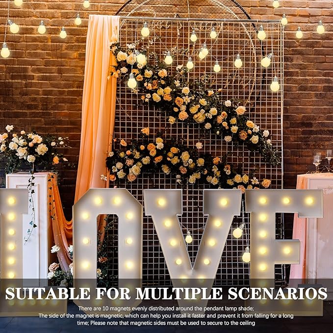 Retisee 2 Pcs Marquee Light String Bulbs13.8 ft Long for Marquee Letters Numbers 3 4 ft Tall Waterproof LED String Light for Indoor Outdoor Wedding Birthday Party Decor