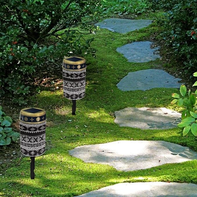 Aztec Tribal Solar Garden Light Outdoor Solar Light Solar Pathway Lights Outdoor Outdoor Garden Lights Waterproof Solar Light for Yard Path Walkway Driveway
