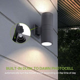 ASD 2 Light Dusk to Dawn Outdoor Wall Light Fixture | 120W E26 Bulb Socket 120V ETL Cylinder Up Down Lights | | Lumora