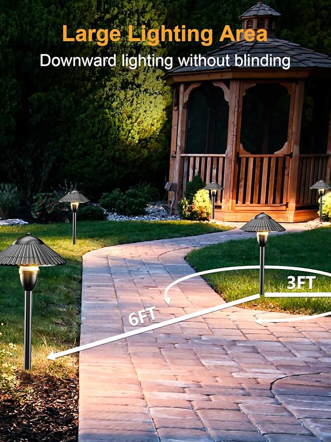 ZUCKEO Low Voltage Landscape Lighting LED Pathway Lights, 5W Landscape Path Lights 3000K Warm White 12-24V, Outdoor | Lumora